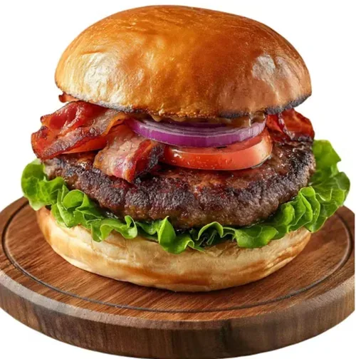 Canadian Rockies Adventure — Classic beef patty and peameal bacon, tomato, red onion, lettuce, dill pickle, fantasy sauce