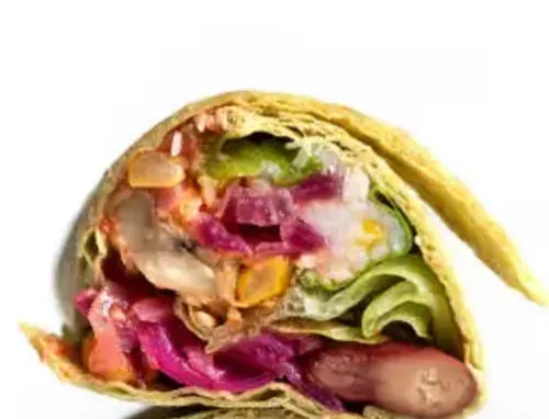 Falafel Shawarma Wrap — Crispy falafel with fresh veggies and tahini sauce, wrapped in flatbread
