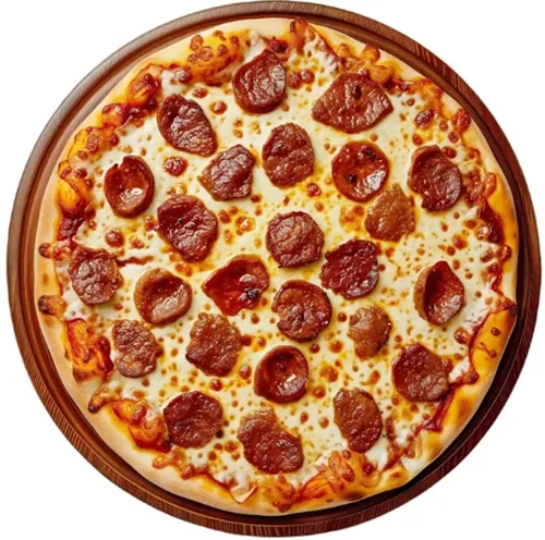Minatour — Ground beef meatballs and mozzarella on spicy BBQ sauce