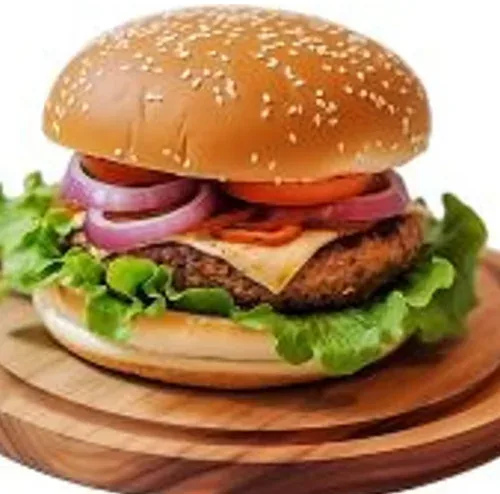 Tikkitok — Golden potato patty with spicy mayo, fresh tomato, lettuce, served with fries