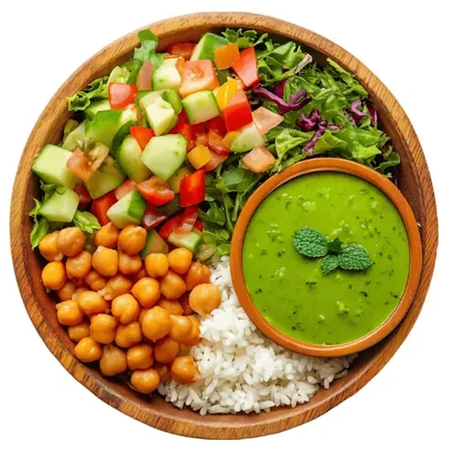 Vegan dish or gluten-free bun