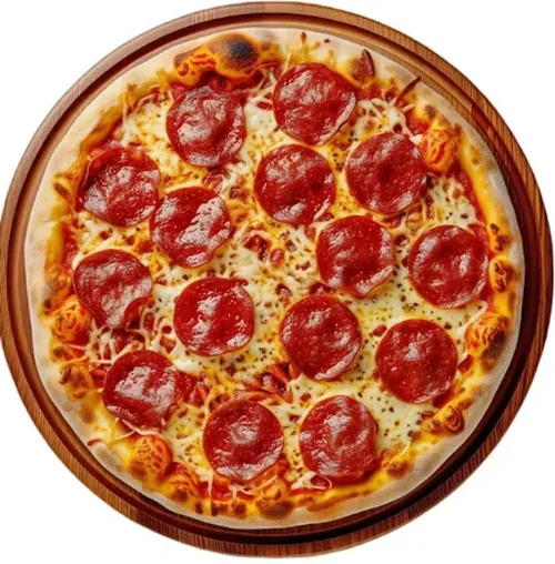 Werewolf Pizza — Pepperoni, mozzarella and parmesan cheese on tomato sauce